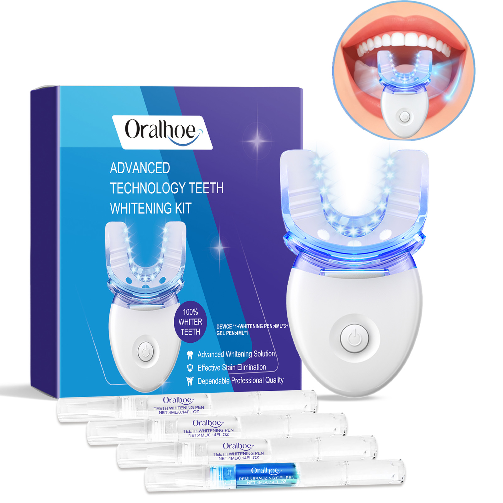 Teeth Whitening With Blue Light - Profesyonel Diş Beyazlatma LED Işık Kiti,